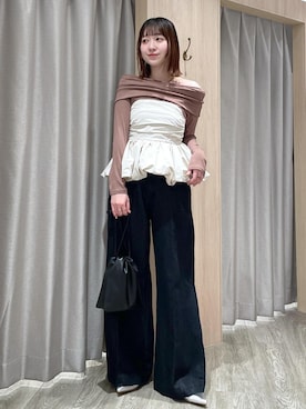「フェミニンコーデ」｜「アイテム（その他トップス）」を使った、なつきさん（レディース・159cm）の春コーディネート