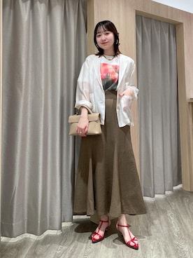 「Juze（ジュゼ）のアイテム（サンダル）」を使った、なつきさん（レディース・159cm）の春コーディネート