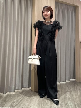 「ストレート」｜「アイテム（オールインワン・サロペット）」を使った、なつきさん（レディース・159cm）の秋コーディネート