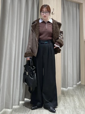 「Juze（ジュゼ）のアイテム」を使った、なつきさん（レディース・159cm）の冬コーディネート