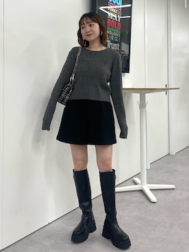 「VIS（ビス）の【洗える】ジャージメルトンショートパンツ（その他パンツ）」を使った、なつきさん（レディース・159cm）の冬コーディネート