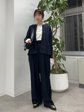 「卒業式コーデ」｜「アイテム（スラックス）」を使った、なつきさん（レディース・159cm）の冬コーディネート