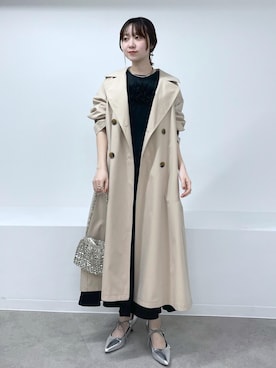 「セレモニーコーデ」｜「アイテム（トレンチコート）」を使った、なつきさん（レディース・159cm）の春コーディネート