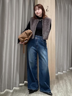 「VIS（ビス）のアイテム（デニムパンツ）」を使った、なつきさん（レディース・159cm）の秋コーディネート