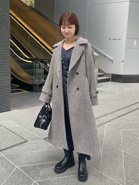 「VIS（ビス）のアイテム（ステンカラーコート）」を使った、なつきさん（レディース・159cm）の秋コーディネート
