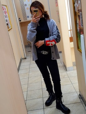 「DIESEL（ディーゼル）のアイテム（その他アウター）」を使った、mayumayu345さん（レディース・158cm）の冬コーディネート