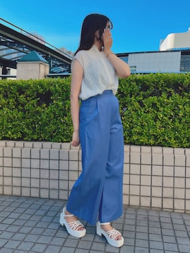 「デニムライク」｜やまもとさん（レディース・158cm）の夏コーディネート