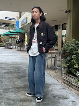 「CPCM（シーピーシーエム）のアイテム（ブルゾン）」を使った、kaito  ideさん（メンズ・172cm）の春コーディネート