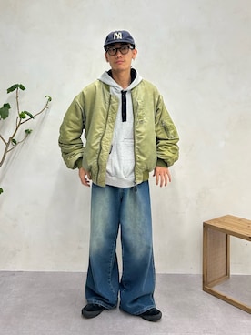 「アイテム（MA-1）」を使った、kaito  ideさん（メンズ・172cm）の秋コーディネート