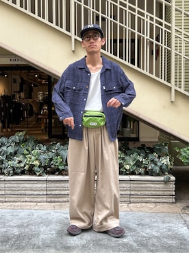 「CPCM（シーピーシーエム）のアイテム（パンツ）」を使った、kaito  ideさん（メンズ・172cm）の秋コーディネート