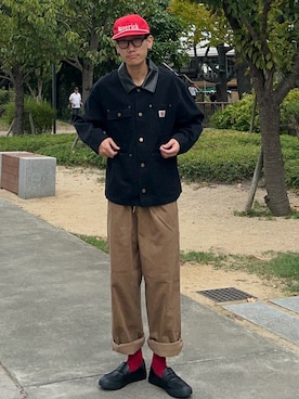 「アイテム（ブルゾン）」を使った、kaito  ideさん（メンズ・172cm・20代）の秋コーディネート