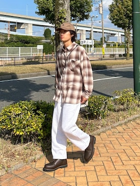 「CPCM（シーピーシーエム）のアイテム（スウェットパンツ）」を使った、kaito  ideさん（メンズ・172cm）の秋コーディネート
