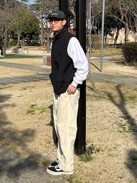 「Supreme （シュプリーム）のアイテム（帽子）」を使った、kaito  ideさん（メンズ・172cm）の春コーディネート