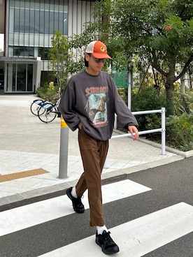 「CPCM（シーピーシーエム）のアイテム（スウェット）」を使った、kaito  ideさん（メンズ・172cm）の秋コーディネート