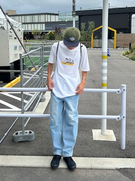 「HUF（ハフ）のアイテム（帽子）」を使った、kaito  ideさん（メンズ・172cm）の夏コーディネート