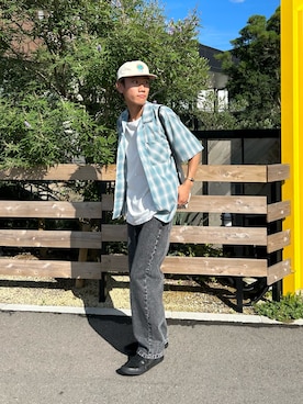 「HUF（ハフ）のアイテム（帽子）」を使った、kaito  ideさん（メンズ・172cm）の夏コーディネート