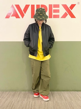 「秋先取りコーデ」｜「アイテム（MA-1）」を使った、Akaneさん（レディース・157cm）の秋コーディネート