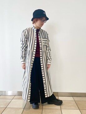 「AVIREX（アヴィレックス）のアイテム（シャツワンピース）」を使った、Akaneさん（レディース・157cm）の春コーディネート