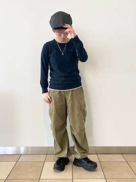 「AVIREX（アヴィレックス）のアイテム（ハンチング/ベレー帽）」を使った、Akaneさん（レディース・157cm）の秋コーディネート