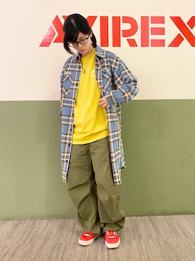 「AVIREX（アヴィレックス）のアイテム（シャツワンピース）」を使った、Akaneさん（レディース・157cm）の秋コーディネート