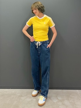 「Tシャツ」｜「アイテム（トップス、ゴールド系）」を使った、Satsukiさん（レディース・168cm）の春コーディネート
