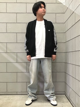 「アイテム（ジャージ）」を使った、MDさん（メンズ・170cm）の秋コーディネート