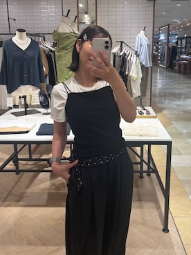 「A part by（アパートバイ）のステンレス_スネークネックレス≪追加9≫（ネックレス）」を使った、eriaさん（レディース・152cm）の夏コーディネート