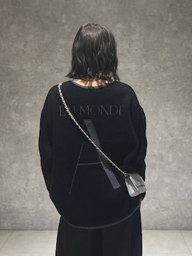 「アイテム（スラックス、ブラック系）」を使った、eriaさん（レディース・152cm）の秋コーディネート