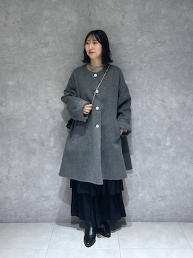 「アイテム（ノーカラーコート）」を使った、eriaさん（レディース・152cm・20代）の秋コーディネート