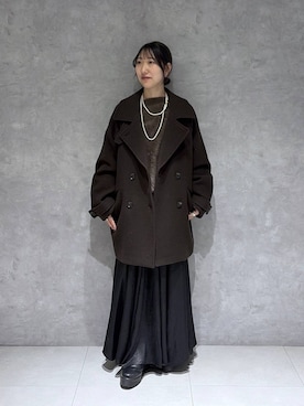 「アイテム（ピーコート）」を使った、eriaさん（レディース・152cm・20代）の冬コーディネート