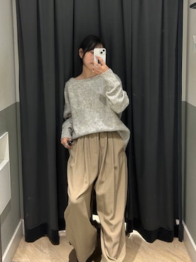 「A part by（アパートバイ）のシャギーニットプルオーバー（ニット/セーター）」を使った、eriaさん（レディース・152cm）の秋コーディネート