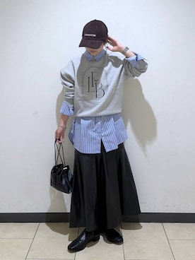 「A part by（アパートバイ）のキンチャクミニショルダバッグ（ショルダーバッグ、ブラック系）」を使った、eriaさん（レディース・151cm）の秋コーディネート