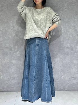 「A part by（アパートバイ）のシャギーニットプルオーバー（ニット/セーター）」を使った、eriaさん（レディース・152cm）の冬コーディネート