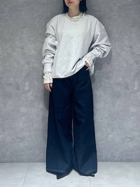 「e/rm（イーアールエム）のアイテム（パンツ）」を使った、eriaさん（レディース・152cm）の冬コーディネート