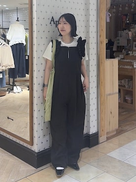 「A part by（アパートバイ）の【セレクト】LY_A3sac（トートバッグ、グリーン系）」を使った、eriaさん（レディース・151cm）の春コーディネート