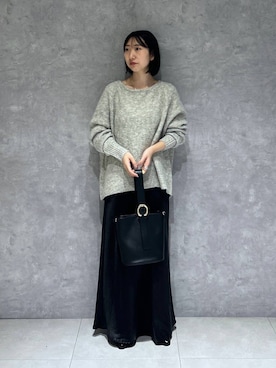 「A part by（アパートバイ）のシャギーニットプルオーバー（ニット/セーター）」を使った、eriaさん（レディース・152cm）の冬コーディネート