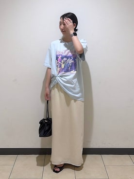 「A part by（アパートバイ）のLIFEカラーTシャツ（Tシャツ/カットソー、ブルー系）」を使った、eriaさん（レディース・151cm）の夏コーディネート