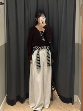 「A part by（アパートバイ）のアイテム（スウェットパンツ）」を使った、eriaさん（レディース・152cm）の秋コーディネート