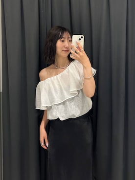 「A part by（アパートバイ）のネックカフ（ネックレス）」を使った、eriaさん（レディース・152cm）の夏コーディネート