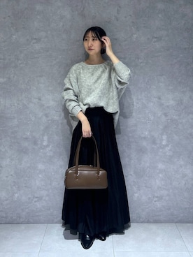 「A part by（アパートバイ）のシャギーニットプルオーバー（ニット/セーター）」を使った、eriaさん（レディース・152cm）の冬コーディネート