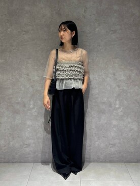 「A part by（アパートバイ）のスクエアミニショルダー（ショルダーバッグ）」を使った、eriaさん（レディース・152cm）の秋コーディネート