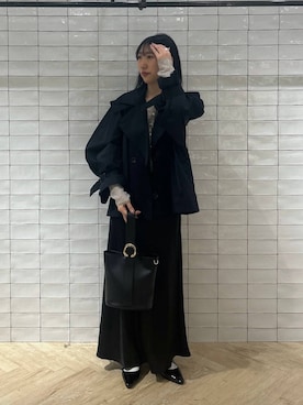 「アイテム（トレンチコート）」を使った、eriaさん（レディース・152cm・20代）の冬コーディネート