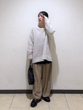 「アイテム（チュニック）」を使った、eriaさん（レディース・152cm）の冬コーディネート