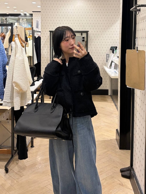 Sサイズ展開・セットアップ対応】ツイードノーカラージャケット（ノー