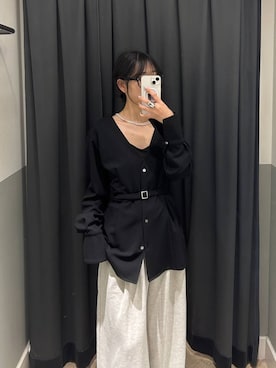 「アイテム（ノーカラージャケット）」を使った、eriaさん（レディース・152cm）の秋コーディネート