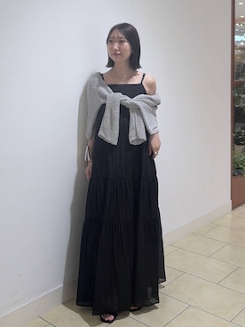 「A part by（アパートバイ）の【UVカット】メッシュニットプルオーバー（ニット/セーター、グレー系）」を使った、eriaさん（レディース・151cm）の夏コーディネート