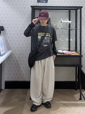 「A part by（アパートバイ）のLIFEカラーTシャツ（Tシャツ/カットソー、グレー系）」を使った、eriaさん（レディース・151cm）の春コーディネート