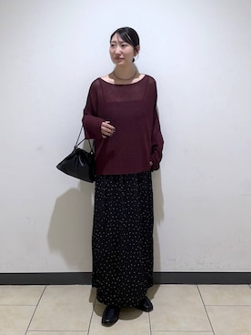 「A part by（アパートバイ）のプリーツイージータイトスカート2（スカート、その他）」を使った、eriaさん（レディース・151cm）の秋コーディネート