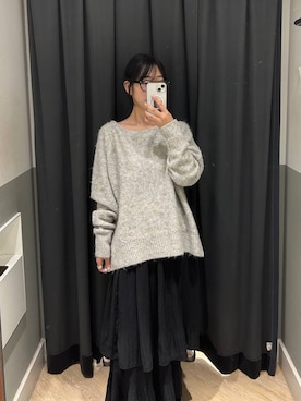 「A part by（アパートバイ）のシャギーニットプルオーバー（ニット/セーター）」を使った、eriaさん（レディース・152cm）の秋コーディネート