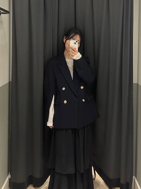 「A part by（アパートバイ）のＷライクテーラードスリットジャケット（テーラードジャケット）」を使った、eriaさん（レディース・152cm）の秋コーディネート